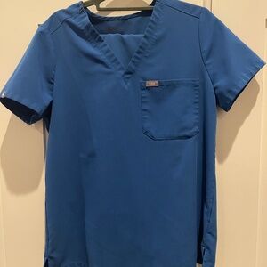 Womens Blue Figs Scrub Top